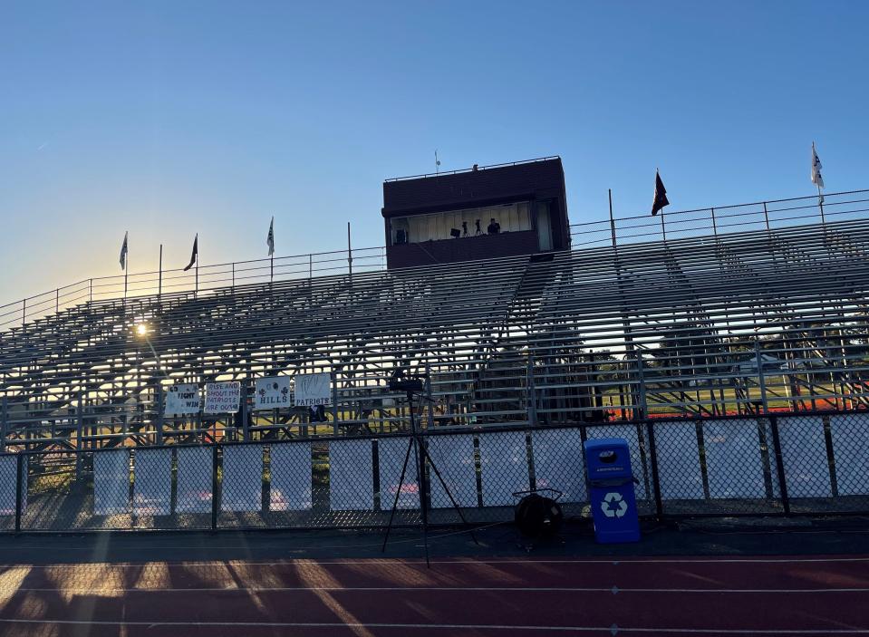 Grandstands at Wayne Hills High School on Berdan Avenue.