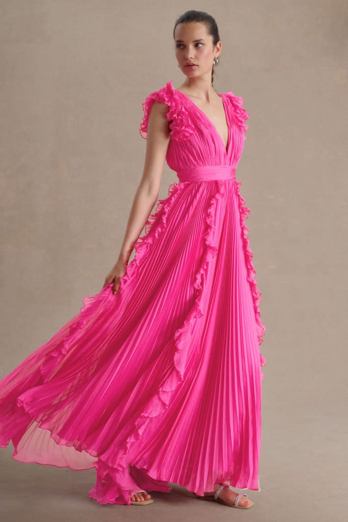 Before your wedding dress shopping appointment, make sure the salon has the dress you want to try on in pink.