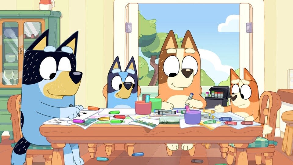 The Heeler family in an episode of "Bluey."