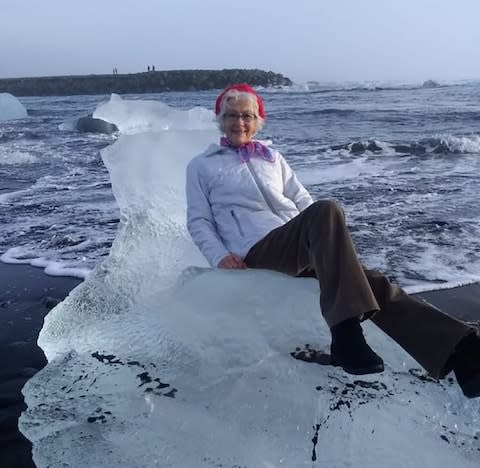 Judith Streng on the 'ice throne' - Credit: Twitter/Xiushook