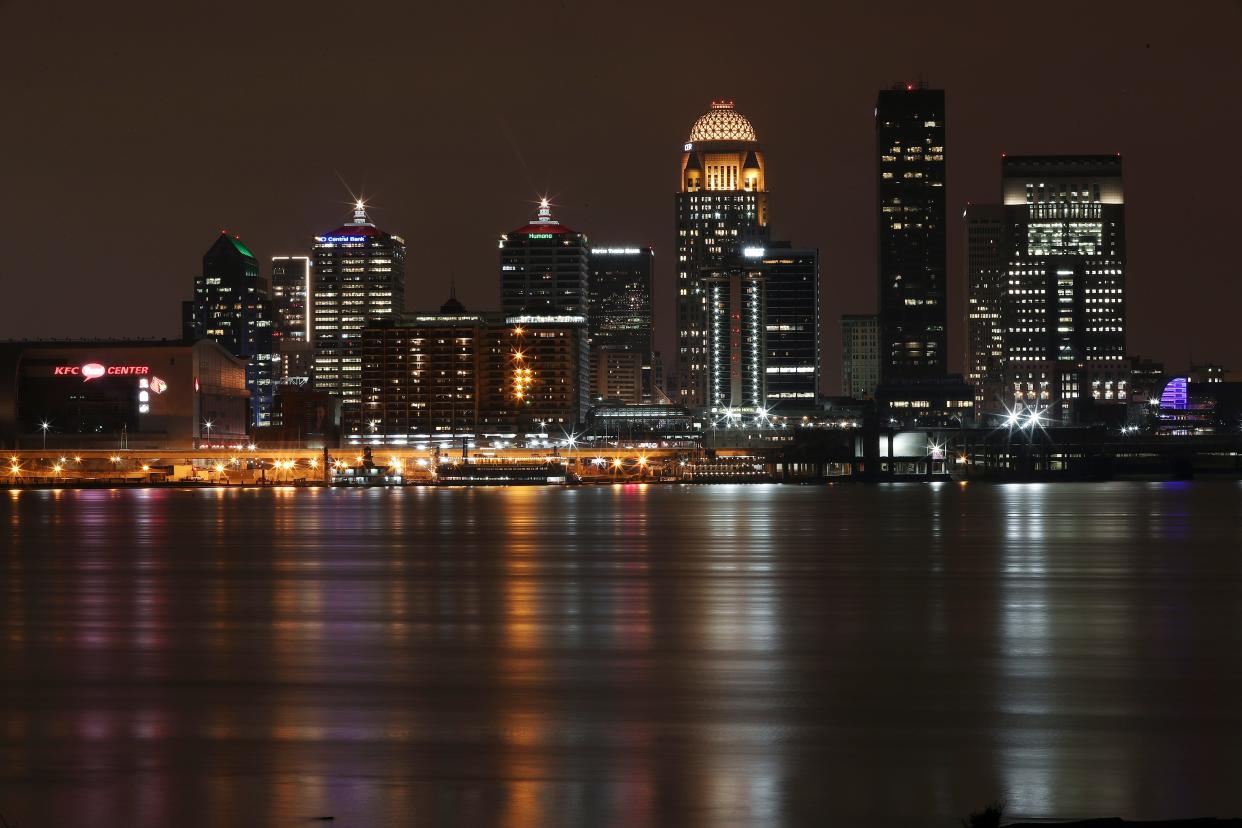 8:45 p.m.

The Louisville skyline pierces the night in a view from Clarksville, Ind., on Jan. 28, 2020.