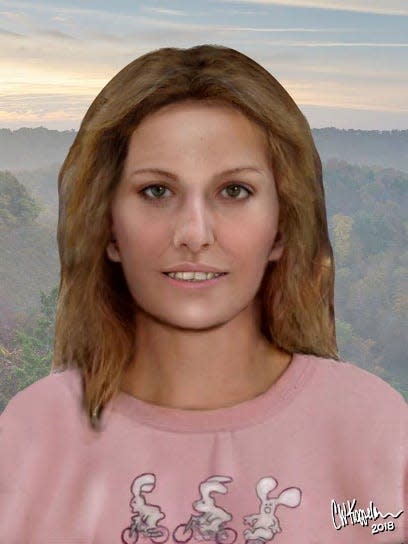 A digital illustration Carl Koppelman created for the Orange County Sheriff's Office in North Carolina of Jane Doe, now Lisa Coburn Kesler, who died in 1990.