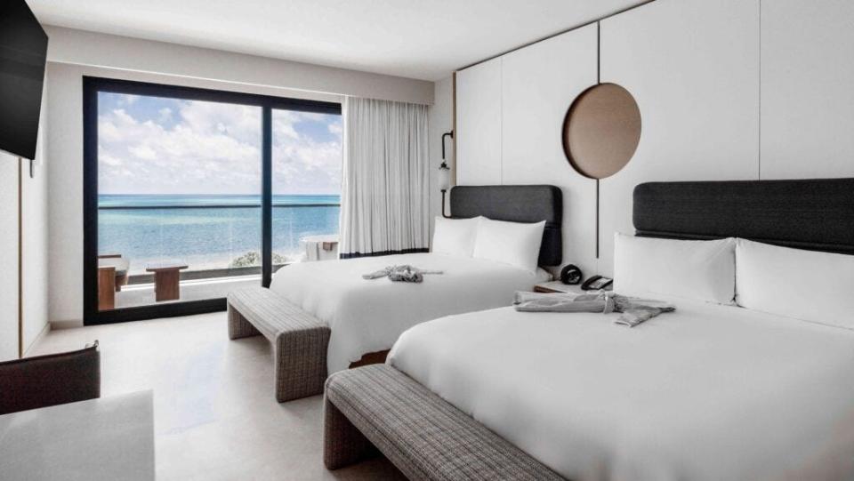 All guest rooms, suites, and villas at AVA Resort Cancun have views of the Caribbean.