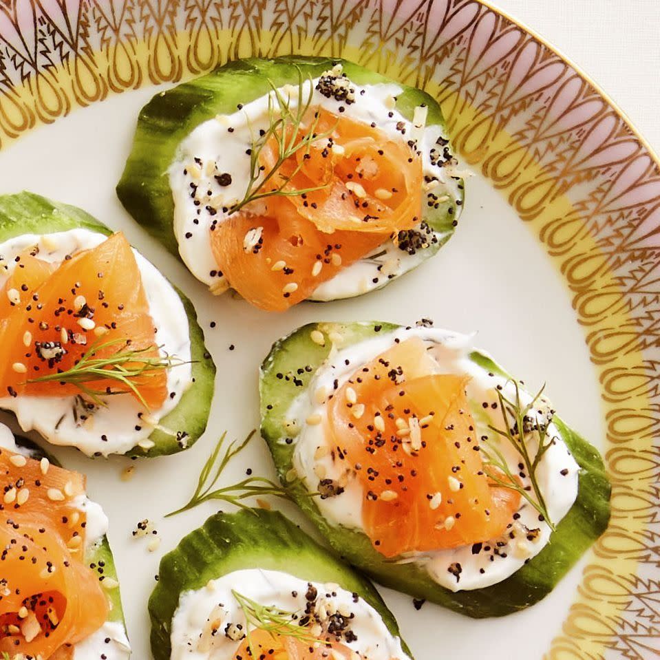 mothers day appetizers everything cucumber smoked salmon bites