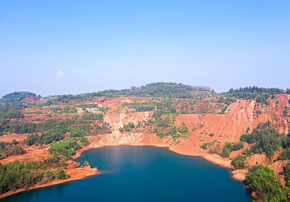 Mining pit at Shirgao village.