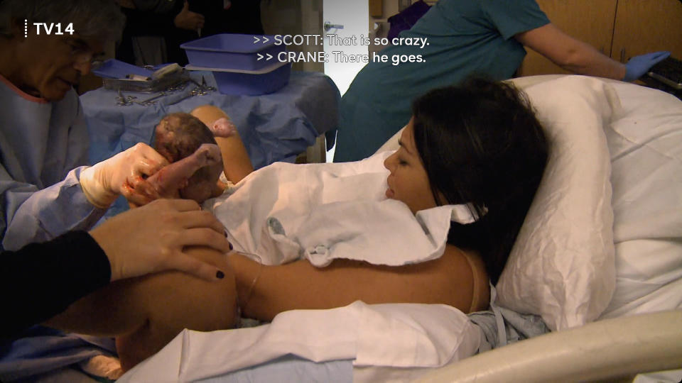 Kourtney Kardashian giving birth