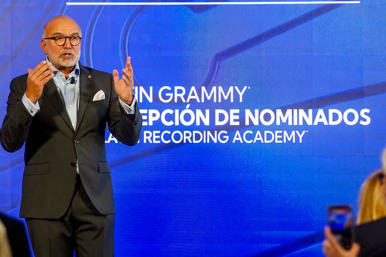 Manuel Abud, CEO de la Academia Latina de la Grabación, este jueves en Sevilla, al anunciar la edición 2023 de los premios 