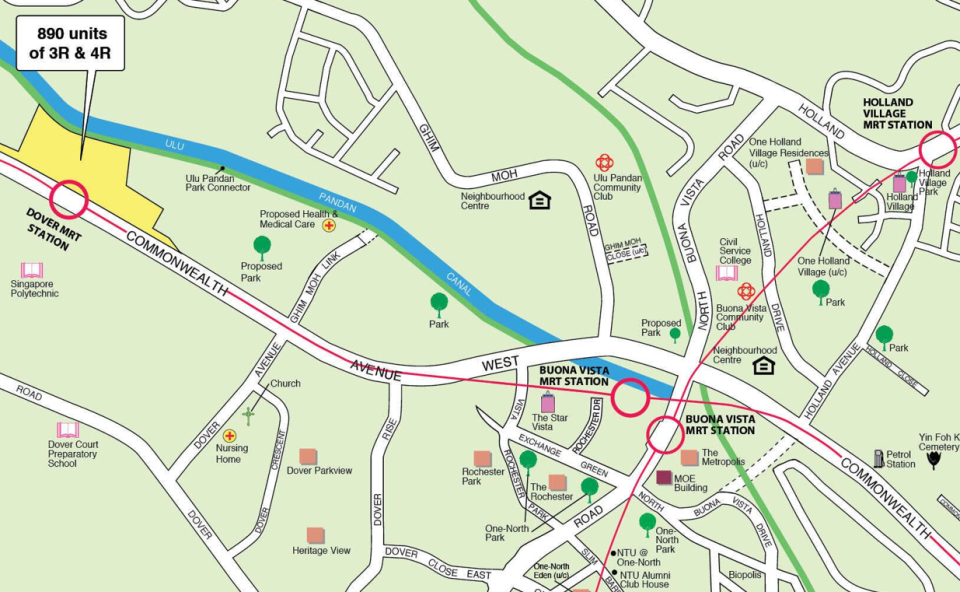 Location of the Queenstown HDB BTO Dec 2023 flats, bounded by Commonwealth Avenue West and the Ulu Pandan Canal. Source: HDB