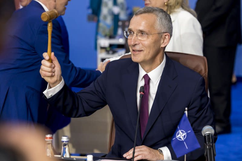 NATO Secretary General Jens Stoltenberg sought to play down concerns over former U.S. President Donald Trump's comments on NATO ahead of speech to the conference in which he said that continuing to supply arms and ammunition to Ukraine was the only route to a lasting peace. File Photo by NATO/UPI