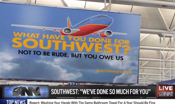 The Onion reports Southwest Airlines launches 