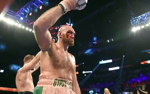 Fury was hurt in the third round - Credit: Getty Images