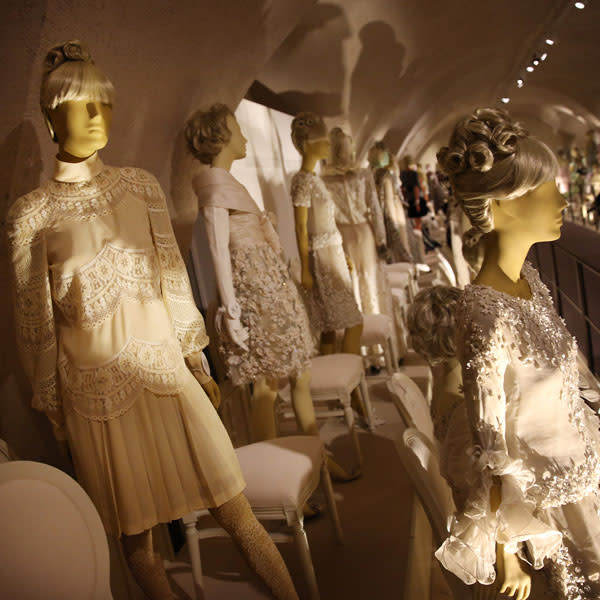 <b>Valentino: Master of Couture Exhibition in pictures </b><br><br>Gowns including Jackie Kennedy Onassis' wedding dress (far left) on display.<br><br>© Peter Macdiarmid / Getty