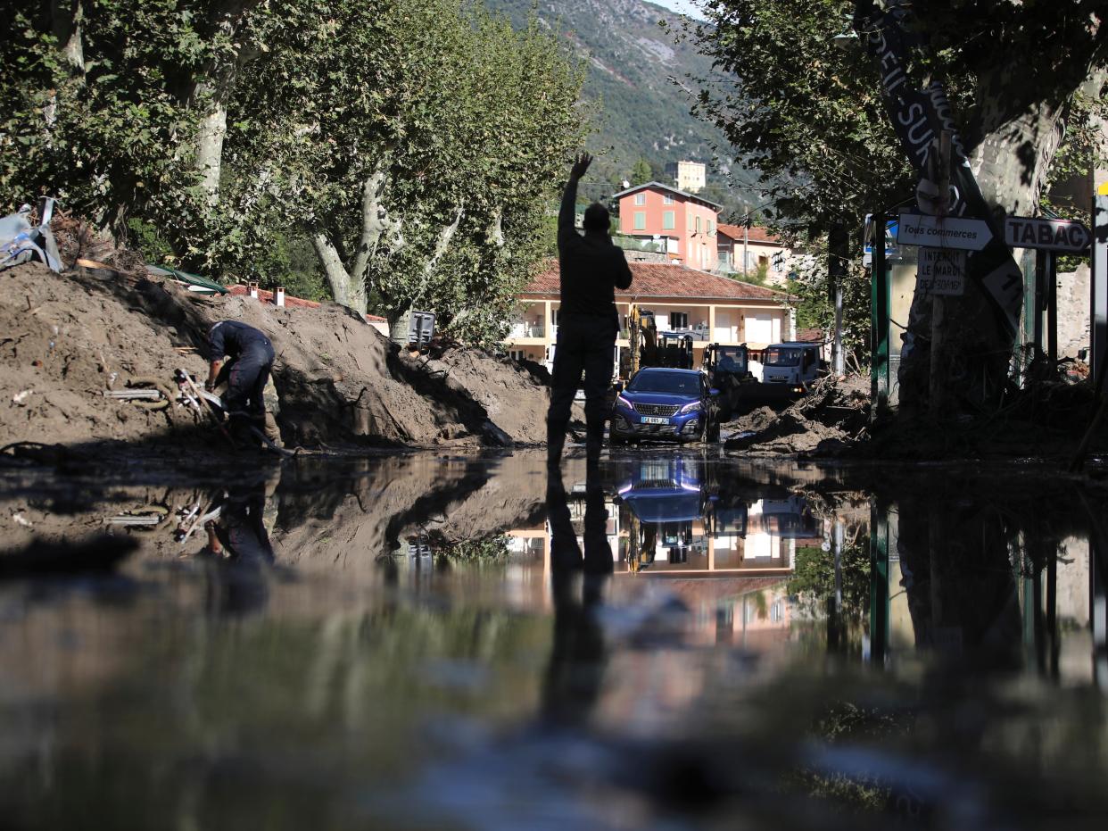 Heavy flooding devastated areas around the shared French and Italian border after a storm swept through the two countries (AP)