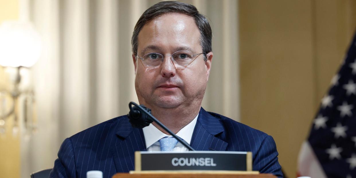 Senior investigative counsel John Wood questions witnesses during the third public hearing of the January 6 committee on June 16, 2022.