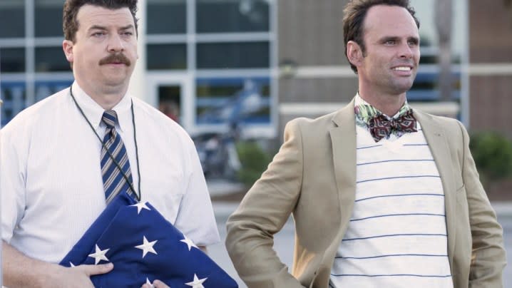 Danny McBride as Neal Gamby and Walton Goggins as Lee Russell together in HBO's Vice Principals.