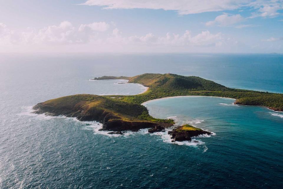 Aerial view of the island of Culebra, in Puerto Rico