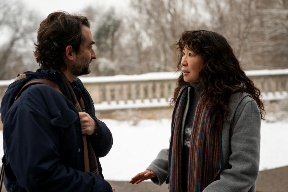 Hay Duplass as Bill and Sandra Oh as Ji-Yoon in episode 101 of 