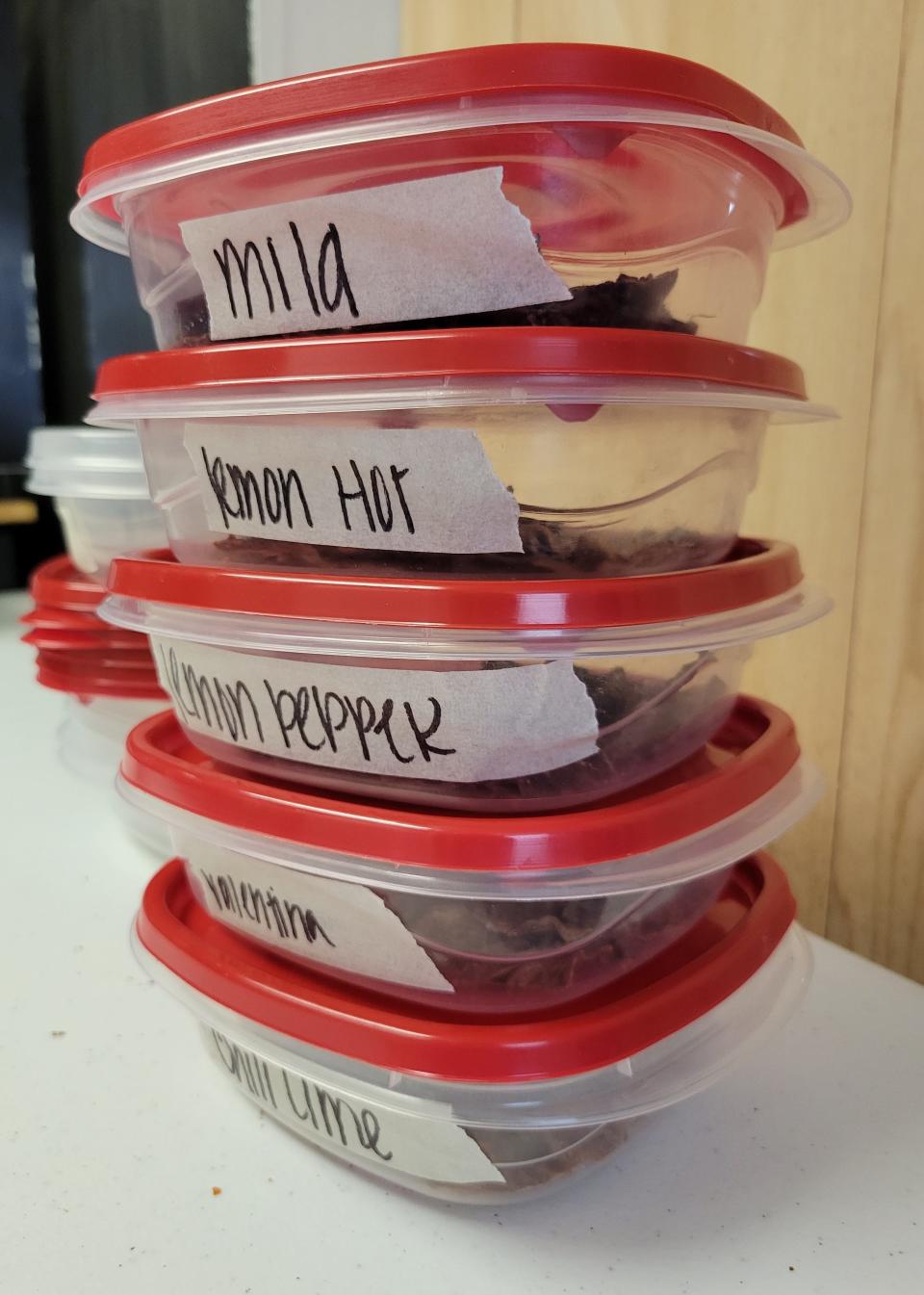 Samples of different flavors of jerky are prepared at Boys Jerky, 918 Broadway in Plainview, as seen on Friday, March 31, 2023.