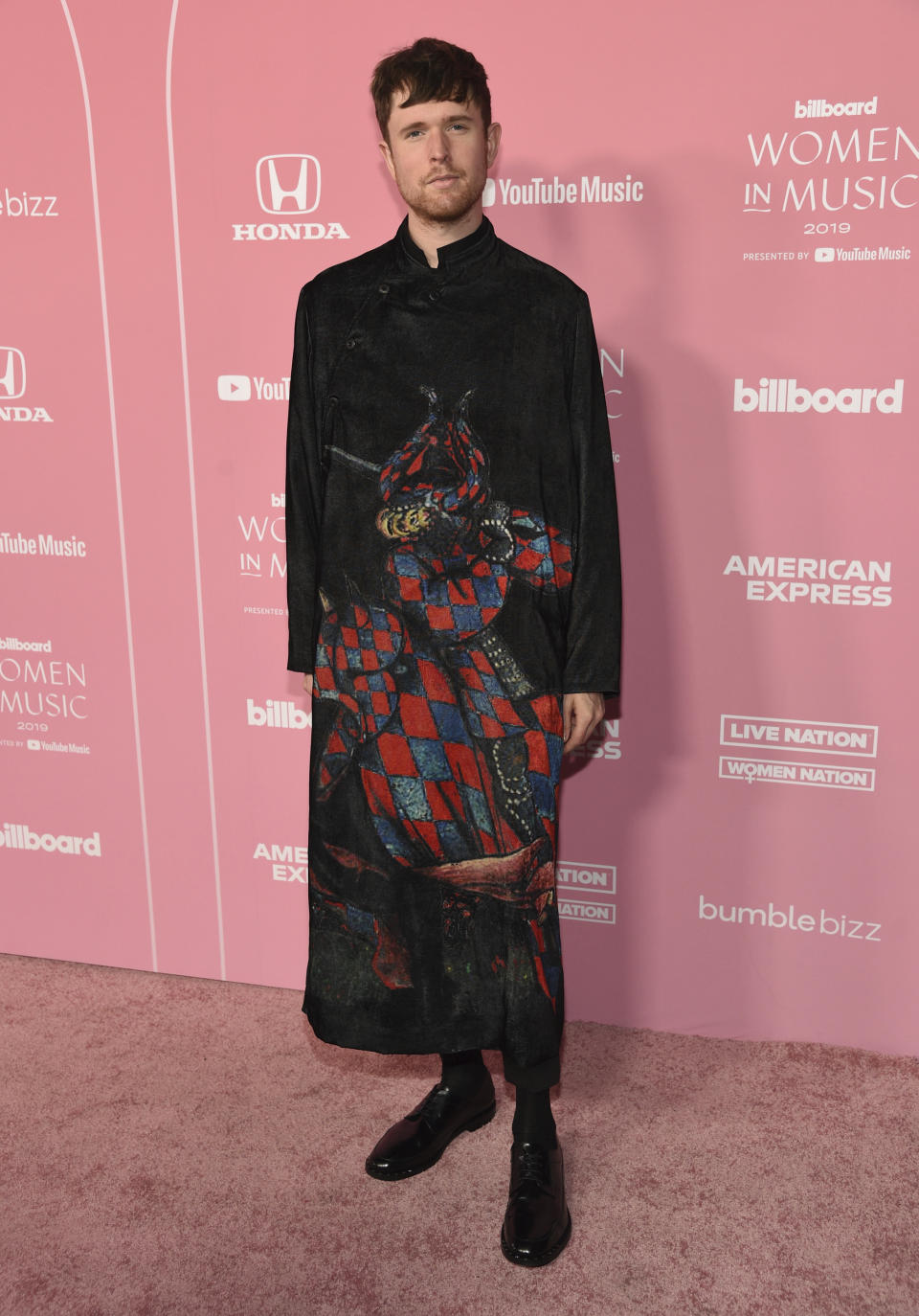 James Blake arrives at Billboard's Women in Music at the Hollywood Palladium on Thursday, Dec. 12, 2019, in Los Angeles. (AP Photo/Chris Pizzello)