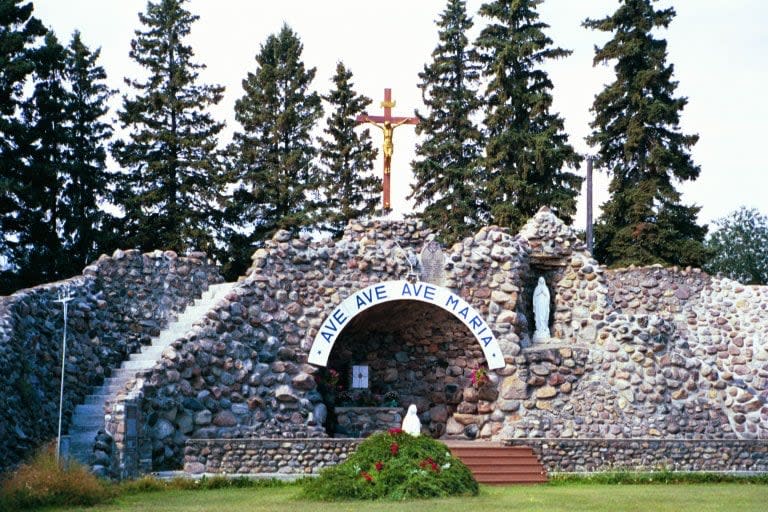 The Grotto of Our Lady of Lourdes, also known as the Skaro Shrine, was built in 1919 and is located 15 kilometres north of the Town of Lamont. (Submitted by Jay Zaal - image credit)