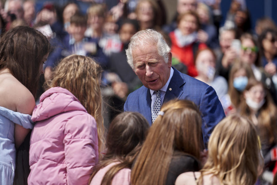 <p>Britain's Prince Charles, Prince of Wales, arrives at the Confederation Building in St. John's, Newfoundland and Labrador in Canada on May 17, 2022. (Photo by Geoff Robins / AFP)</p> 