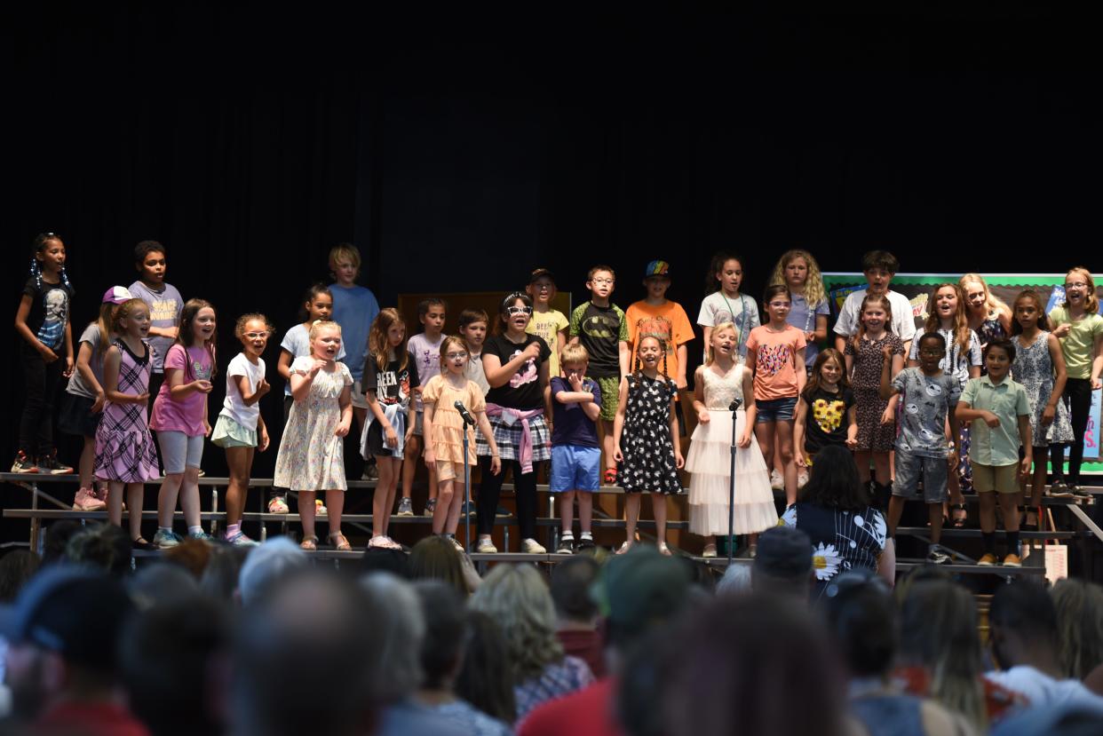 Garfield Elementary School third graders performing for their families on May 22, 2024. This is the first organized performance in 15 years that families could attend.