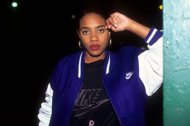 <p>Al Pereira/Getty</p> MC Lyte poses for an image in New York City in 1991