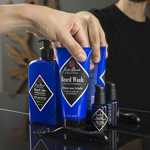 <p><strong>Jack Black</strong></p><p>amazon.com</p><p><strong>$19.00</strong></p><p><a href="https://www.amazon.com/dp/B075YWTSRP?tag=syn-yahoo-20&ascsubtag=%5Bartid%7C2139.g.42285189%5Bsrc%7Cyahoo-us" rel="nofollow noopener" target="_blank" data-ylk="slk:Shop Now" class="link ">Shop Now</a></p><p>The best beard shampoos are part skincare, part haircare. This one leans more into the skincare category, which makes it great for dry skin. The extra-gentle formula removes dirt and oil while conditioning your hair and skin underneath. </p>