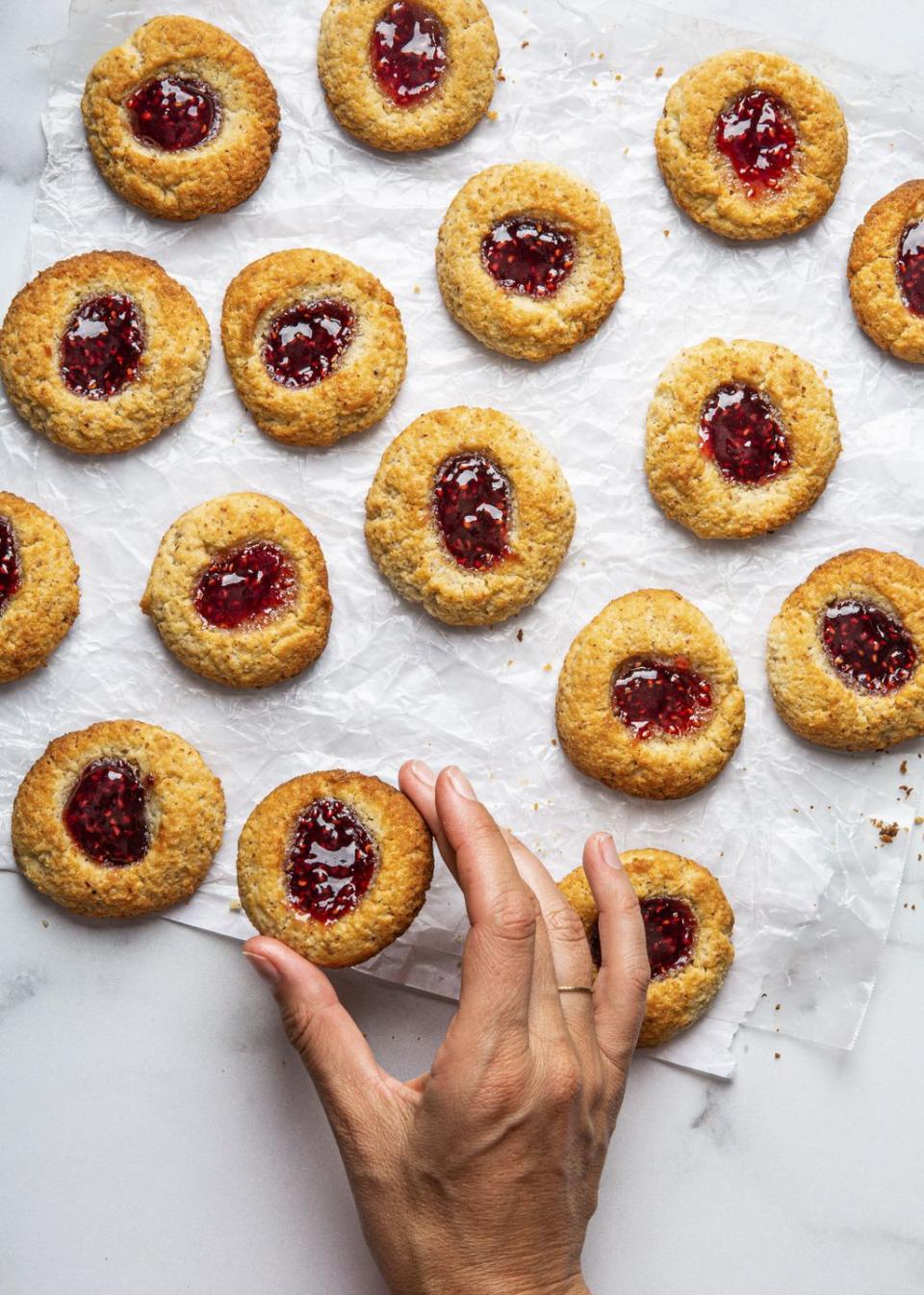 glutenfree almond thumbprints