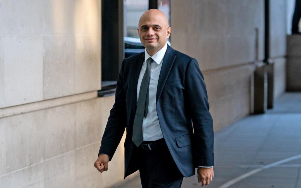 Retransmitting amending byline to Aaron Chown Health Secretary Sajid Javid outside BBC Broadcasting House, London, where he is appearing on the BBC1 current affairs programme, The Andrew Marr show. Picture date: Sunday November 28, 2021. PA Photo. See PA story HEALTH Coronavirus . Photo credit should read: Aaron Chown/PA Wire - Aaron Chown /PA