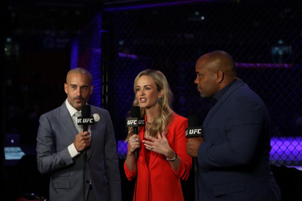 Jon Anik, Laura Sanko, Daniel Cormier | UFC 293 commentary team