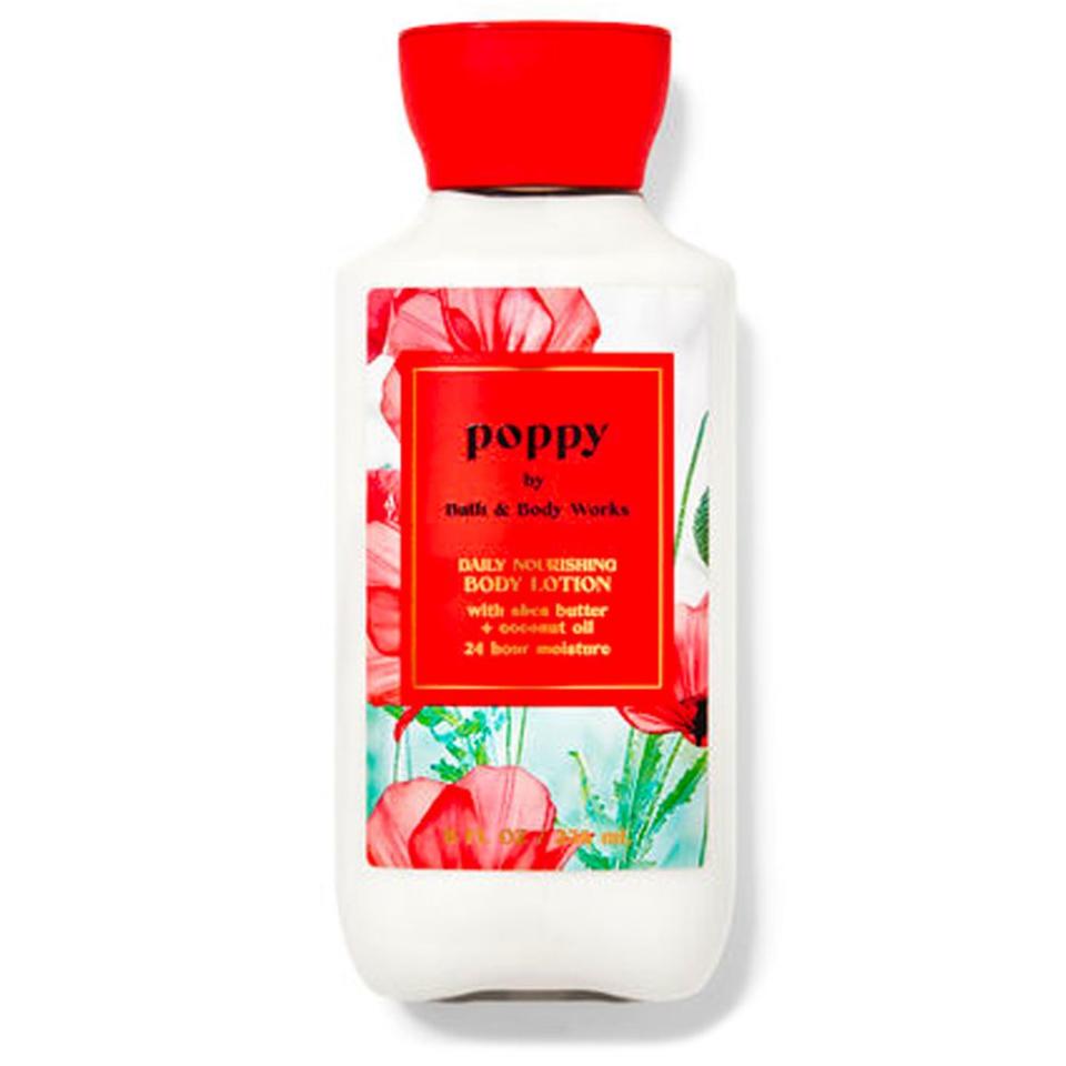 <p><a href="https://go.redirectingat.com?id=74968X1596630&url=https%3A%2F%2Fwww.bathandbodyworks.com%2Fp%2Fpoppy-daily-nourishing-body-lotion-026480509.html&sref=https%3A%2F%2Fwww.bestproducts.com%2Fbeauty%2Fg24750849%2Fbath-and-body-works-scents-ranked%2F" rel="nofollow noopener" target="_blank" data-ylk="slk:Shop Now;elm:context_link;itc:0;sec:content-canvas" class="link ">Shop Now</a></p><p>Poppy</p><p>bathandbodyworks.com</p><p>$3.87</p>