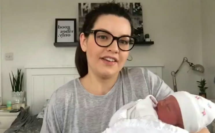 A woman live streamed her birth on Facebook [Photo: Sarah Cantwell/SWNS]