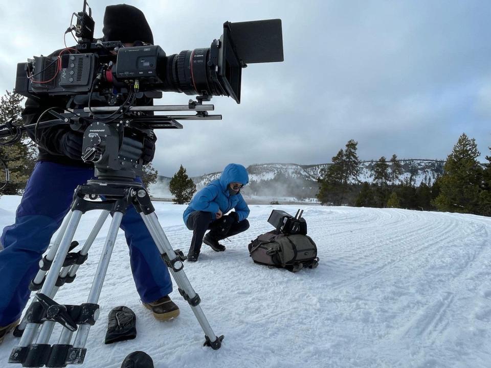 Burns and crew used Yellowstone National Park as an important backdrop for much of their filming.