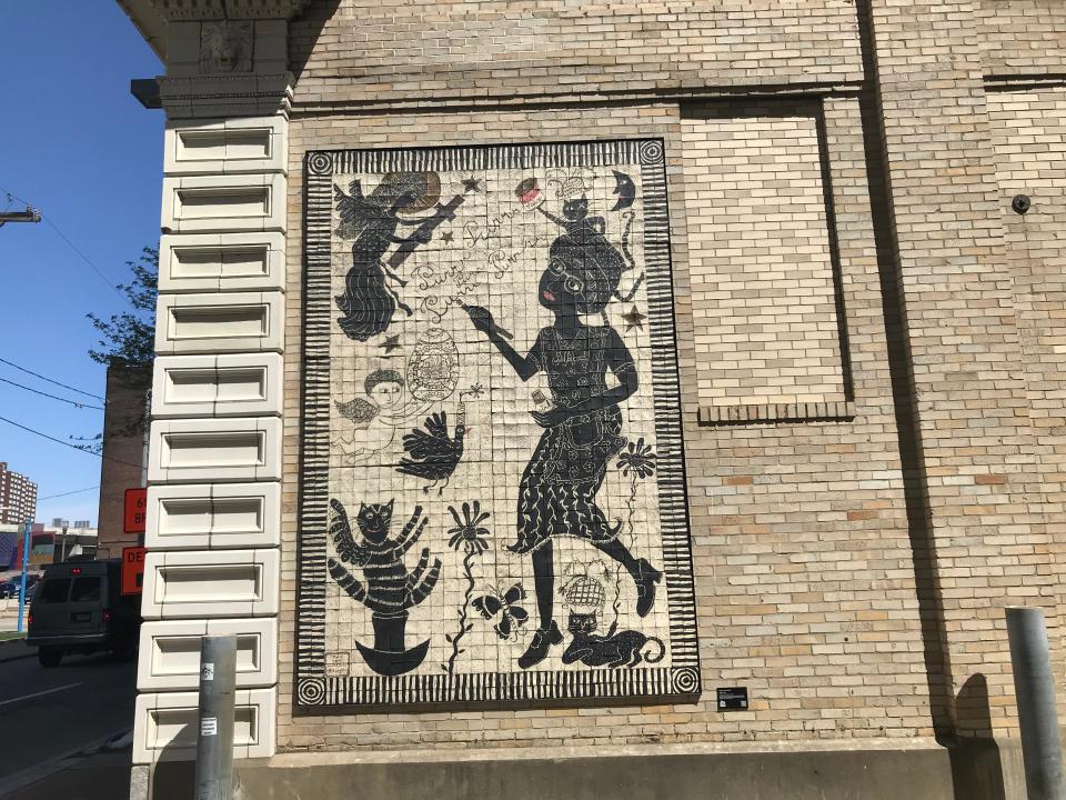 A locally commissioned tribute to Andy Warhol's mother graces the exterior of the groundbreaking Pop Artist's namesake museum in Pittsburgh.