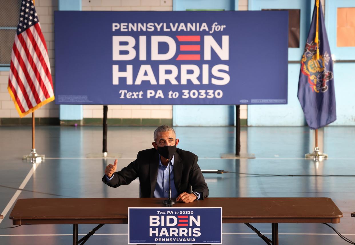 Barack Obama urges young people to give voting ‘a shot.' (Photo by Michael M. Santiago/Getty Images)