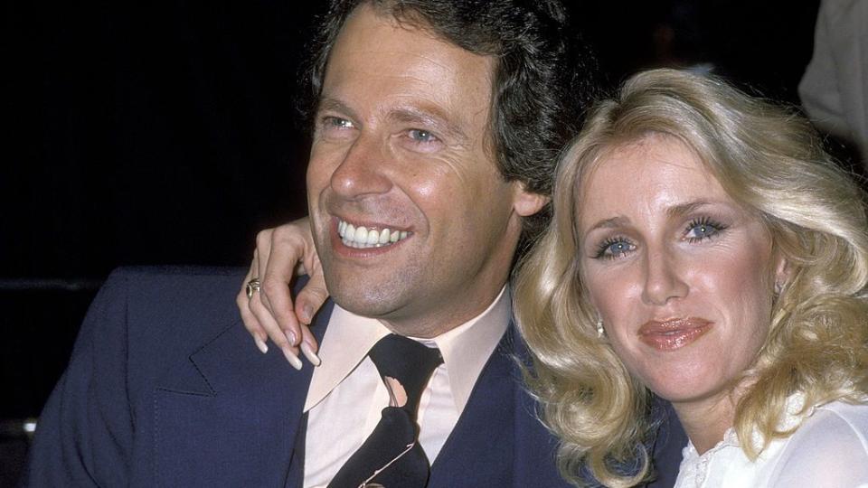 alan hamel and suzanne somers during national association of television program executives luncheon at bonaventure hotel in los angeles, california, united states photo by ron galellaron galella collection via getty images