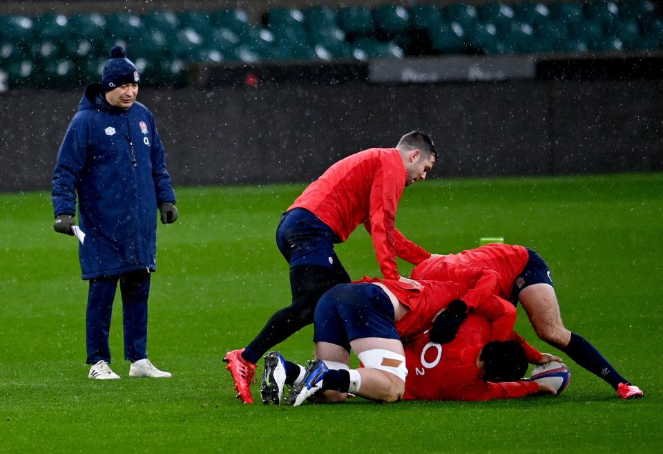 Eddie Jone’s England side take on France in the Autumn Nations Cup final (PA)