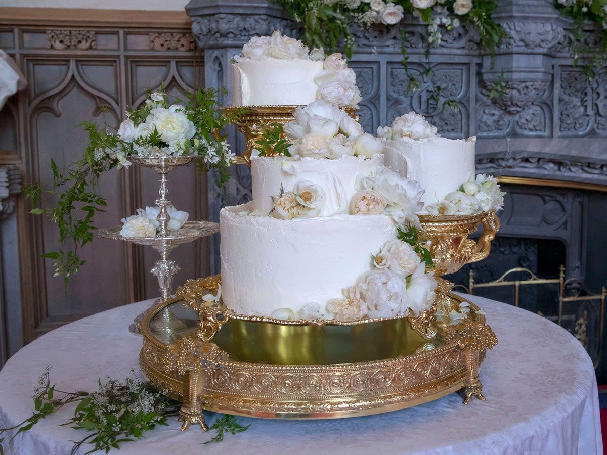The Duke and Duchess of Sussex’s wedding cake  (Steve Parsons/PA)