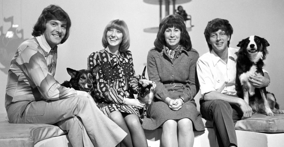 <p>(Second from right) Hosted Blue Peter from 1962-1972. </p>