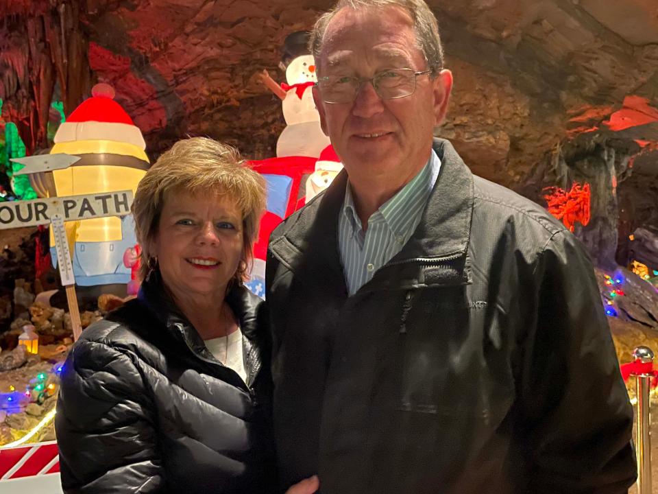 Bill and Jane Smith drove all the way from Philadelphia, Tennessee, to see Christmas in the Cave in the Historic Cherokee Caverns Sunday, Dec. 4, 2022.