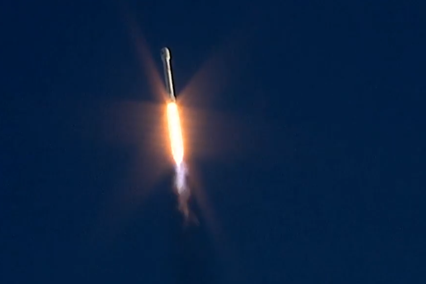 We have lift off: The SpaceX rocket blasting out of the atmosphere (SpaceX/YouTube)