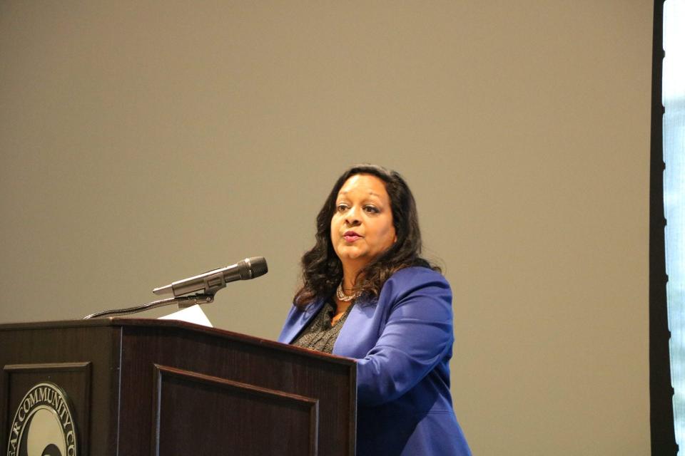 Radhika Fox, assistant administrator for the U.S. Environmental Protection Agency, announces new health advisories for four PFAS chemicals on June 15, 2022 in Wilmington, Delaware.