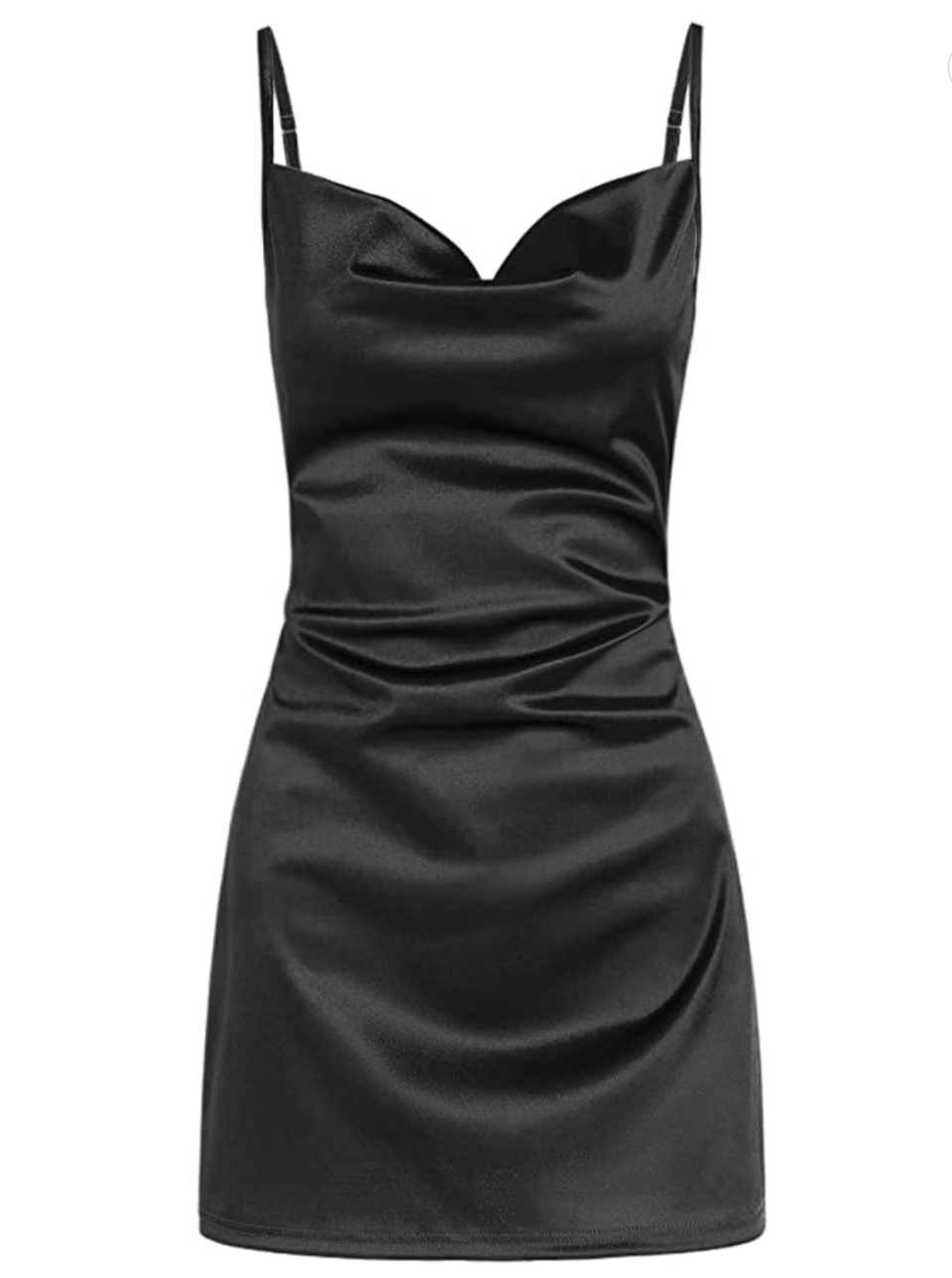 ZAFUL Women's Satin Cowl Neck Mini Dress