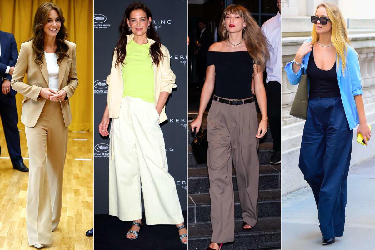 Jennifer Lopez, Katie Holmes, and More Celebs Wear Wide-Leg Pants