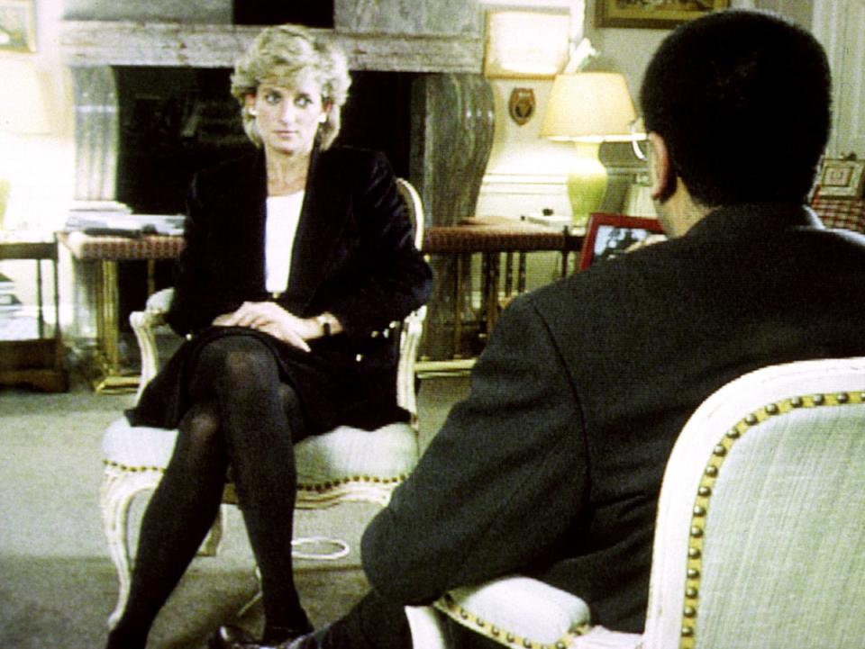 The princess during her 1995 Panorama interview with Martin Bashir (BBC/PA) (PA Media)
