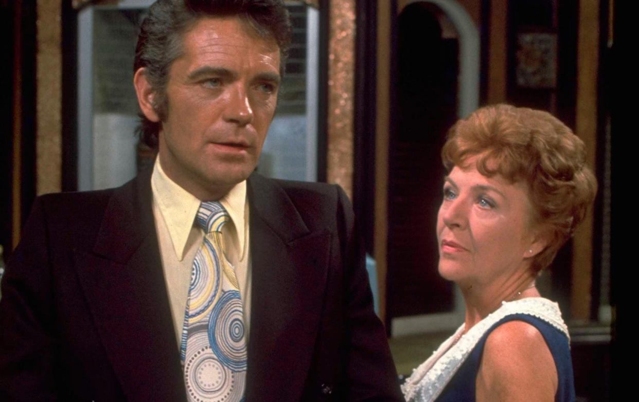 Noele Gordon with Ronald Allen in Crossroads - TV Times via Getty Images