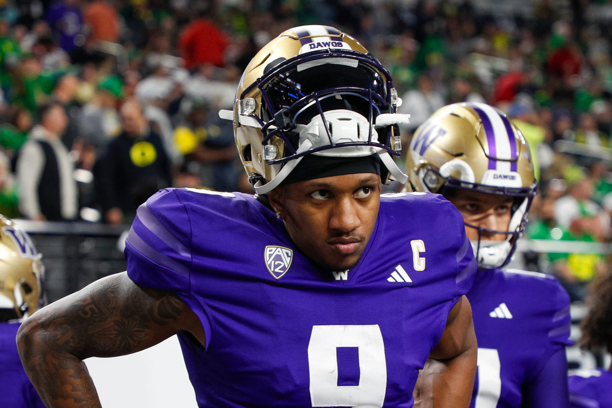 The Falcons took Washington QB Michael Penix Jr. as an apparent successor to Kirk Cousins. (Photo by Brandon Sloter/Image Of Sport/Getty Images)