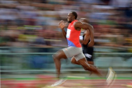 Jamaica's Usain Bolt (C) runs to win the men's 100m event at the Diamond League athletics meeting in Rome on May 31. Some scientists say sporting records are starting to flatline and one day will become near impossible to beat