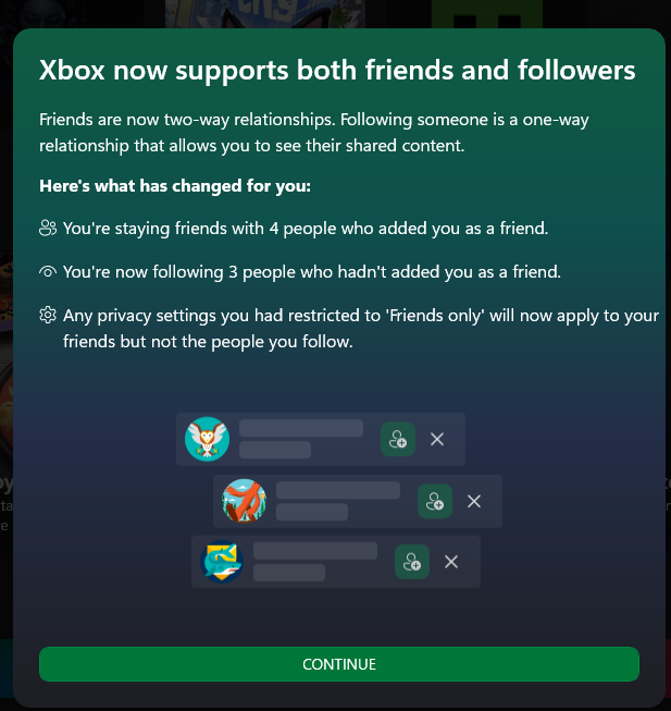 Update Xbox Friends